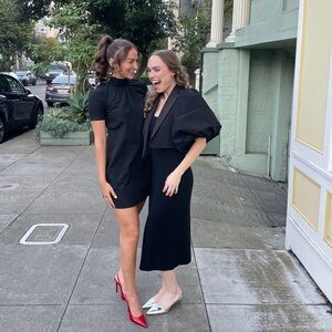 Staud Ilana Tie Bow Mini Dress Black